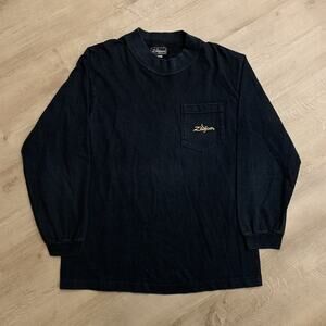 Vintage 90's Zildjian Cymbals Logo Pocket T-Shirt Long Sleeve Men's M USA Made